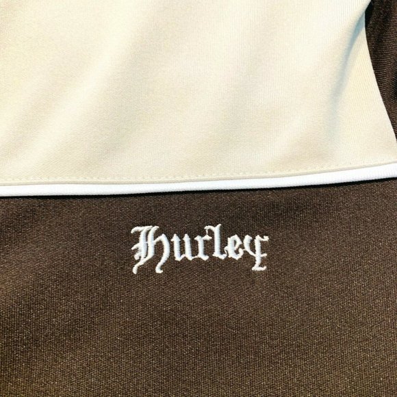 Hurley Full Zip Track Jacket Activewear Sweatshirt Bomber Colorblock Brown S - Picture 5 of 12